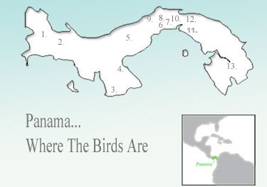 Panama Birding Destinations - Map of Panama